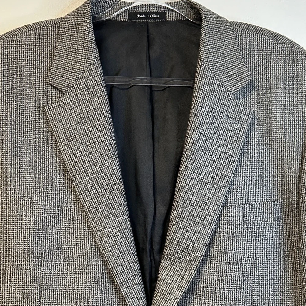 Chaps Ralph Lauren 46R Charcoal Tweed Lambswool Sport Coat Blazer